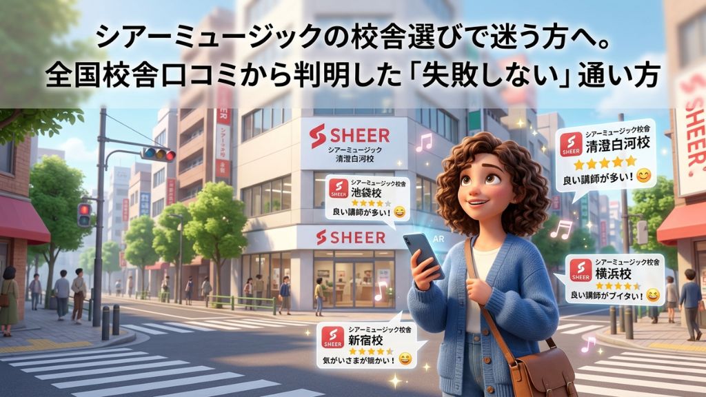 シアーミュージックの校舎選びで迷う方へ。全国校舎口コミから判明した失敗しない通い方