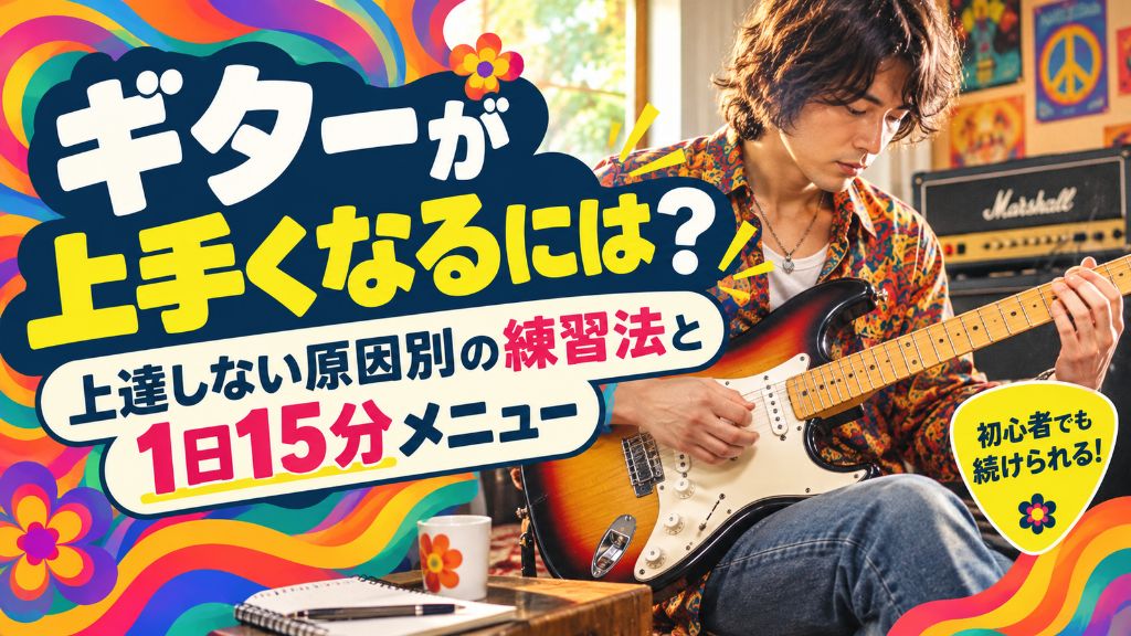 ギターが上手くなるには？上達しない原因別の練習法と1日15分メニュー